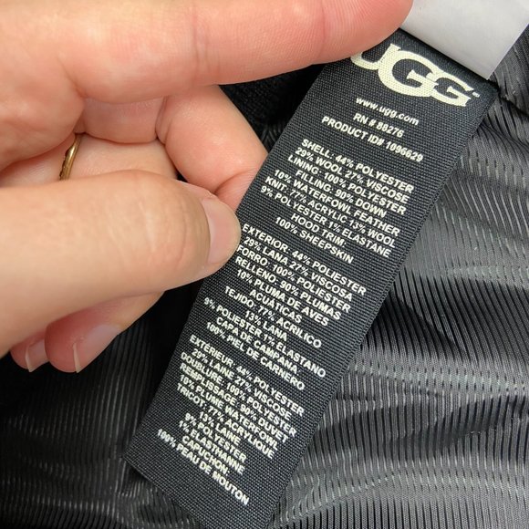 UGG Talia Sheepskin Shearling Trim Down Jacket - Picture 6 of 7